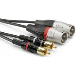 Sommer Cable HBP-M2C2-0150 audio Câble adaptateur [2x Cinch-RCA mâle - 2x XLR mâle 3 pôles] 1.50 m noir