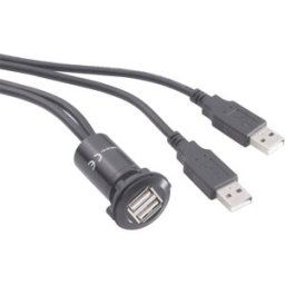 Adaptateur USB 2.0 2 x USB femelle type A vers 2 x USB mâle type A avec 60 cm de câble TRU COMPONENTS USB-06-BK 1229322 1 pc(s)
