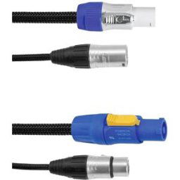 EuroLite Power-Hybrid DMX Câble de liaison [1x XLR mâle 3 pôles - 1x XLR mâle 3 pôles] 1.5 m