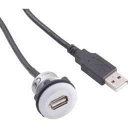 TRU COMPONENTS Adaptateur argent 1 x USB A femelle vers 1 x USB A mâle avec éclairage Contenu: 1 pc(s)