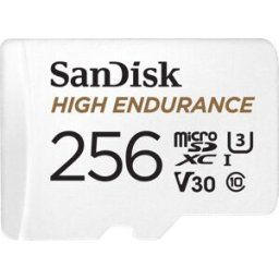SanDisk High Endurance Monitoring Carte miniSDXC 256 GB Class 10, UHS-I, UHS-Class 3, v30 Video Speed Class avec adaptateur SD