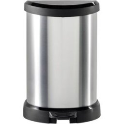 Curver DECO Bin 240568 Poubelle 15 l (l x H x P) 303 x 448 x 268 mm argent, noir 1 pc(s)