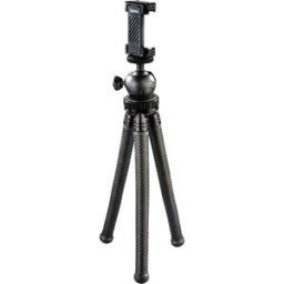Hama Trépied 1/4 pouce Hauteur de travail=16 - 27 cm noir pour smartphones et GoPro, tête sphérique
