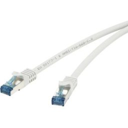 Renkforce RF-4145295 RJ45 Câble réseau, câble patch CAT 6a S/FTP 15.00 m gris avec cliquet dencastrement, ignifuge 1 pc(s)