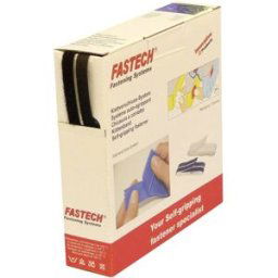 FASTECH® B10-SKL999910 Bande auto-agrippante hotmelt à coller partie velours et partie agrippante (L x l) 10 m x 10 mm noir 10 m