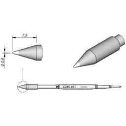 JBC Tools C245937 Panne de fer à souder forme ronde, droite Taille de la panne 0.6 mm Contenu 1 pc(s)