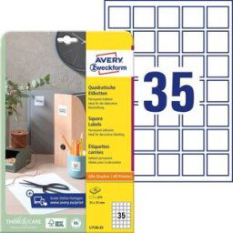 Avery Zweckform L7120-25 Etiquette QR-Code 35 x 35 mm papier blanc 875 pc(s) fixation permanente imprimante à jet dencre, imprimante laser, imprimante laser