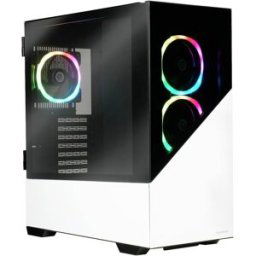 Tour midi Enermax K8 Boîtier PC blanc 3 ventilateurs LED pré-installés, fenêtre latérale