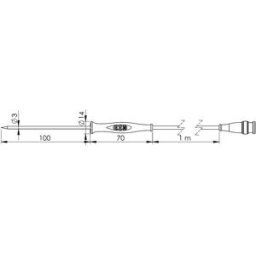 Greisinger GF1T-E3-AA-BNC Sonde à piquer -70 à +250 °C sonde Pt1000