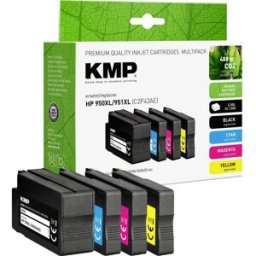 KMP Encre remplace HP 950XL, 951XL, C2P43AE, CN045AE, CN046AE, CN047AE, CN048AE compatible pack bundle noir, cyan, magenta, jaune H100V 1722,4050