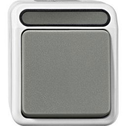 Interrupteur/inverseur Merten 4074986 AQUASTAR gris clair