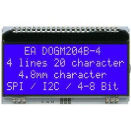 DISPLAY VISIONS Afficheur 7 segments bleu 4.80 mm 3.3 V, 5 V Nombre de chiffres: 4 EADOGM204B-A