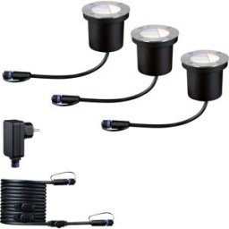 Paulmann Boden Einbauleuchten Starterset RGBW 94275 Système déclairage Plug&Shine; ZigBee LED 3.6 W blanc chaud argent