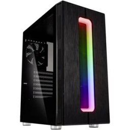 Tour midi Kolink Nimbus RGB Boîtier PC noir 1 ventilateur pré-installé, éclairage intégré, fenêtre latérale, filtre anti-poussière