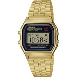 Casio à quartz Montre-bracelet A159WGEA-1EF (L x l x H) 36.8 x 32.2 x 8.2 mm or Matériau du boîtier=Résine Matériau (bracelet)=acier inoxydable