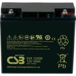 CSB Battery EVX 12200 EVX12200 Batterie au plomb 12 V 20 Ah plomb (AGM) (l x H x P) 181 x 167 x 76 mm raccord à vis M5 résistant aux cycles de charge, sans