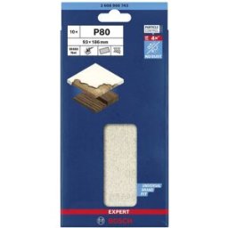 Bosch Accessories EXPERT M480 2608900743 Grille abrasive pour ponceuse orbitale non perforé Grain 80 (L x l) 186 mm x 93 mm 10 pc(s)