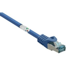 Renkforce RF-5056418 RJ45 Câble réseau, câble patch CAT 6a S/FTP 20.00 m bleu avec cliquet dencastrement, ignifuge 1 pc(s)