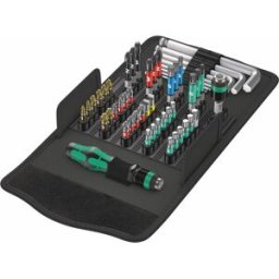 Wera Kraftform Kompakt 100 05057460001 Jeu dembouts 52 pièces vis à fente, vis Pozidriv, cruciforme Phillips, TORX® intérieur, 6 pans intérieurs BiTorsion