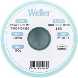 Weller WSW SCN M1 LÖTDRAHT 0,8MM 100g Étain à souder Sn0,7Cu 100 g 0.8 mm