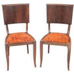 Paire de chaises Art Déco, 1930 orange 46x49x90