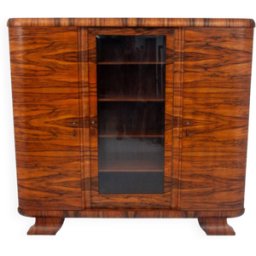 Bibliothèque Art Déco, Pologne, années 1930 marron 200x41x185