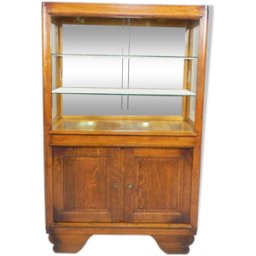 ART Deco display cabinet with sliding glass doors bois 84x43x137
