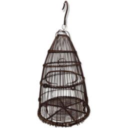 Cage à oiseaux en fer marron 31x31x55