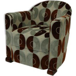 Fauteuil art deco Maison Leleu marron 66x74x77