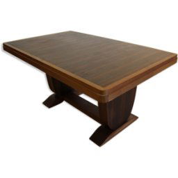 Table Art Déco en ébène de Macassar noir 164x102x74