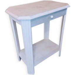Console Art Déco, table d'appoint, desserte blanc 63x43x67