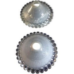 Abat-jours en verre épais et bords perlés pour luminaires ou lampes à poser transparent 19x3x8