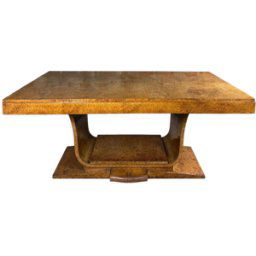 Table ou bureau à rallonges sur pied lyre époque Art Déco bois 167x95x73