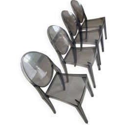lot de 4 x chaises Starck Ghost Victoria (Kartell) transparent 39x50x46