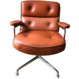 Lobby leather chair from international organisation orange 68x70x85