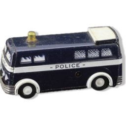 Ancien jouet car en tôle de police joustra bleu 5x0x0