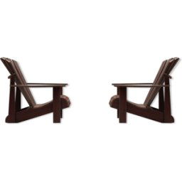 Chaises longues Garden Adirondack fabriquées à la main - années 1940 bois 76x90x91