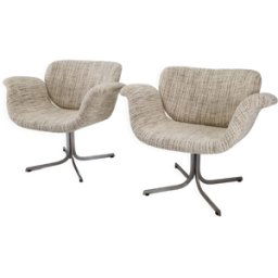 Paire de fauteuils Big Tulip par Pierre Paulin pour Artifort, années 1960 marron 90x73x74