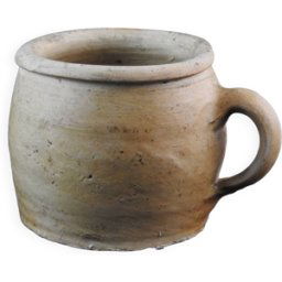 pot à graisse en gres 19 eme cache pot vintage marron 17x13x11