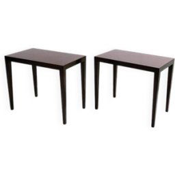 Paire de tables d'appoint par Severin Hansen pour Haslev Furniture - 1960 bois 59x35x50