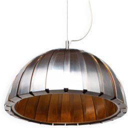 Lampe à suspension Calotta du milieu du siècle par Elio Martinelli argent 58x58x100