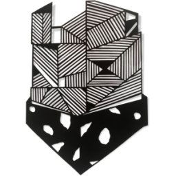 ART Collage maison 6 Hans Lankes noir 33x2x22