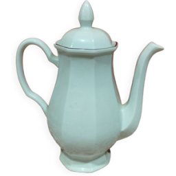 ART ancienne cafetière en faïence blanche et liseré rouge blanc 0x0x0