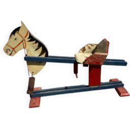 Cheval a bascule vintage multicolore 100x25x60