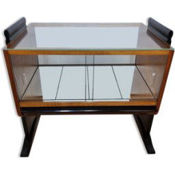 Meuble bar art déco par Jindrich Halabala marron 42x65x62