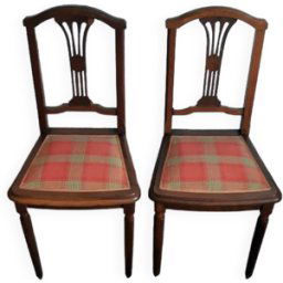 Lot de 2 chaises art déco vintage. bois 42x37x85