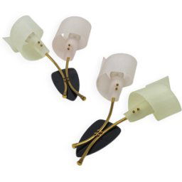 Paire d appliques vintage Maison Arlus France design noir 0x0x0