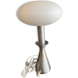 Lampe champignon chrome design argent 25x25x55