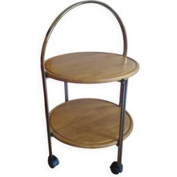 chariot à boisson des années 70 production Allemagne pliable bois 54x54x87