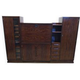 Secrétaire art déco marron 222x45x149